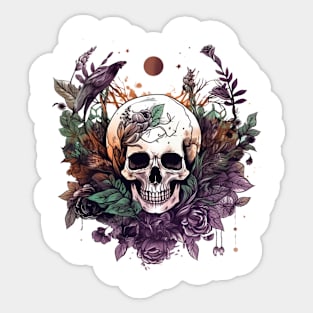 spooky goblincore skull Sticker